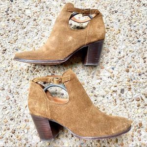 Frye Women’s Meghan Suede Chestnut Cutout Booties Ankle Boots Size 9
